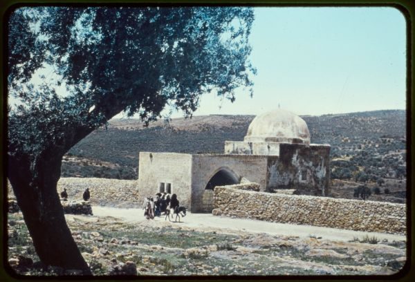 Historical plate of Rachel's Tomb near Bethlehem.