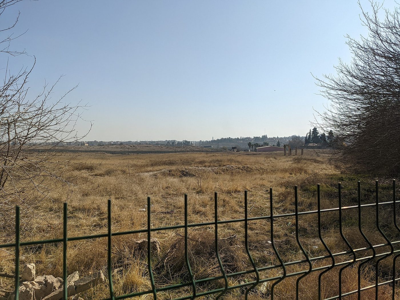 The border zone between Qamishli and Nusaybin today, used as present-day Nisibis context.